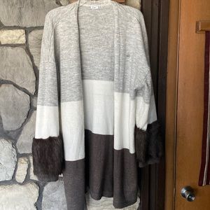 Dec size 3X knee length sweater with Faux fur sleeves